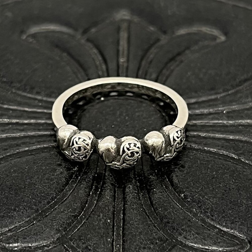 Chrome Hearts Carved Round Bead Ring